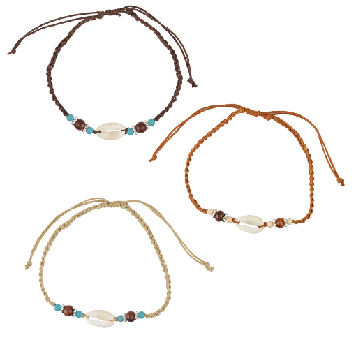 Cowrie Beaded Braided Anklet