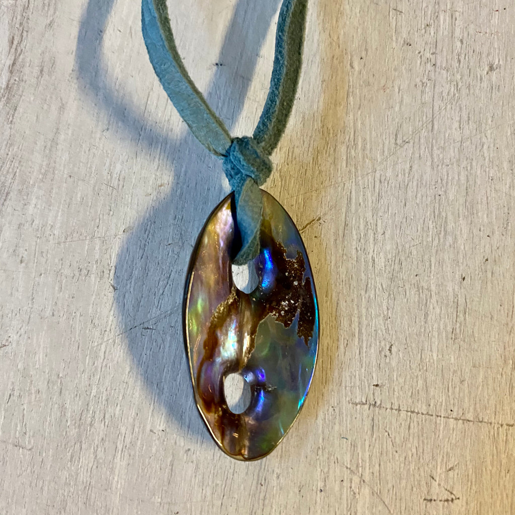 Abalone Leather Necklace