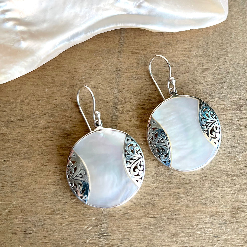 Baseball Shell Earrings