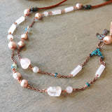 Rose Quartz Pearl Necklace
