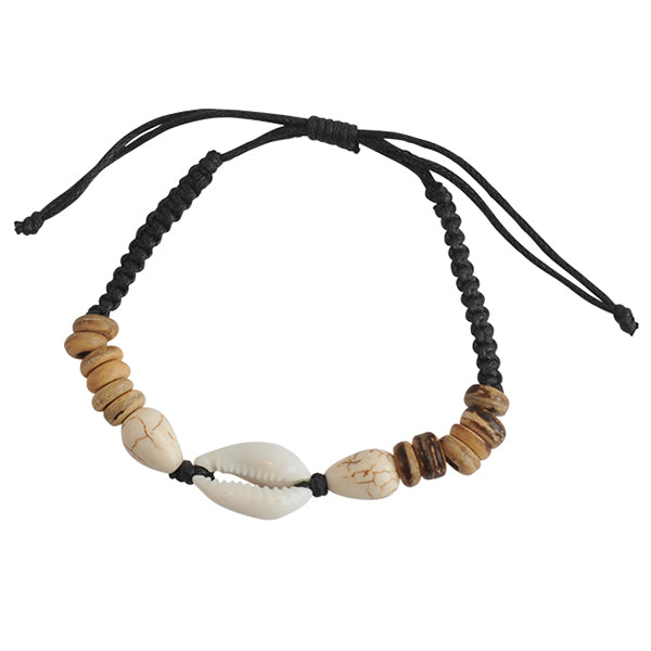 Macrame Beaded Cowrie Bracelet