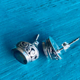 Abalone Inlay Stud Earrings