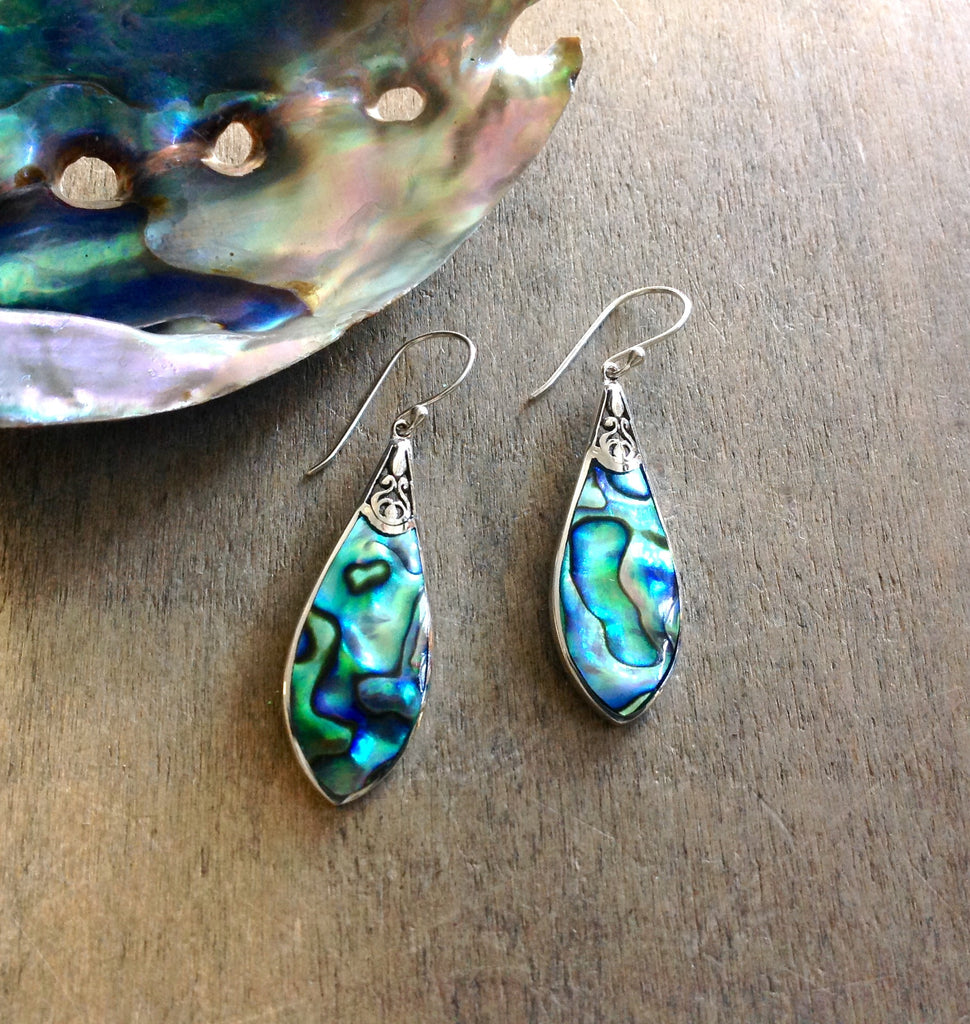 Abalone Dragonfly Wing Earrings