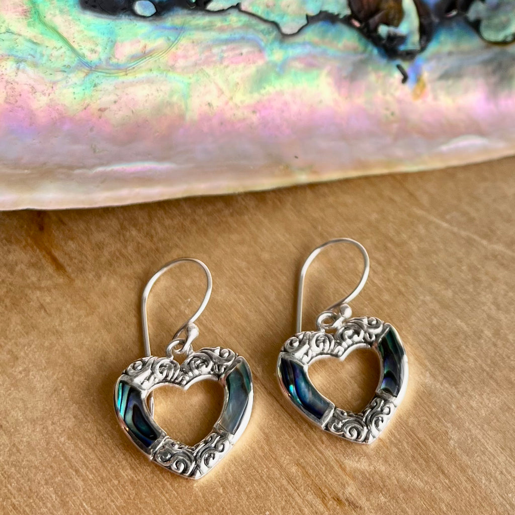 Open Heart Shell Earrings