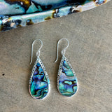 Abalone Filigree Rain Drop Earrings