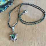 Abalone Turtle Seed Bead Necklace