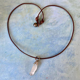 Simple Seaglass Pearl Leather Necklace