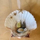 Starry Seashell Manger Ornament