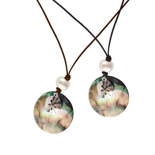 MOP Sand dollar Disk Necklace