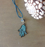 Patina Hamsa Hand Necklace