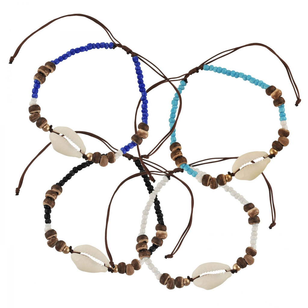 Beaded Coconut Cowrie Bracelet