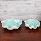 Blue Clamshell Ceramic Dish