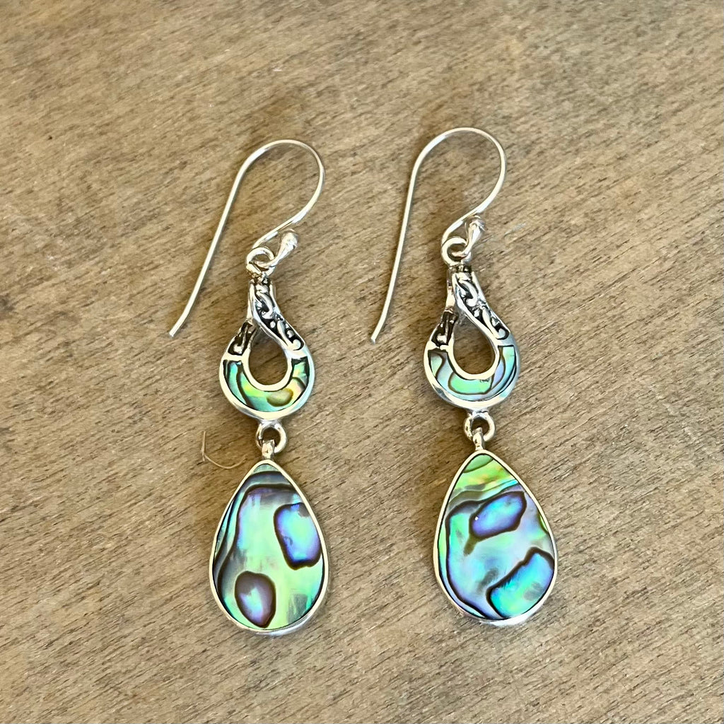 Seashell Tear Drop Hoop Earrings