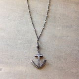 Pave Diamond Anchor Necklace