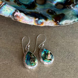 Abalone Filigree Rain Drop Earrings