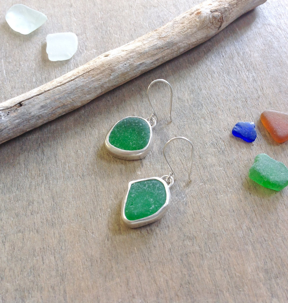 Single Drop Sea Glass Earrings