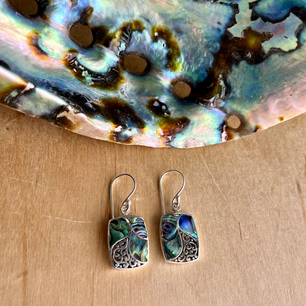 Abalone Peacock Pattern Earrings