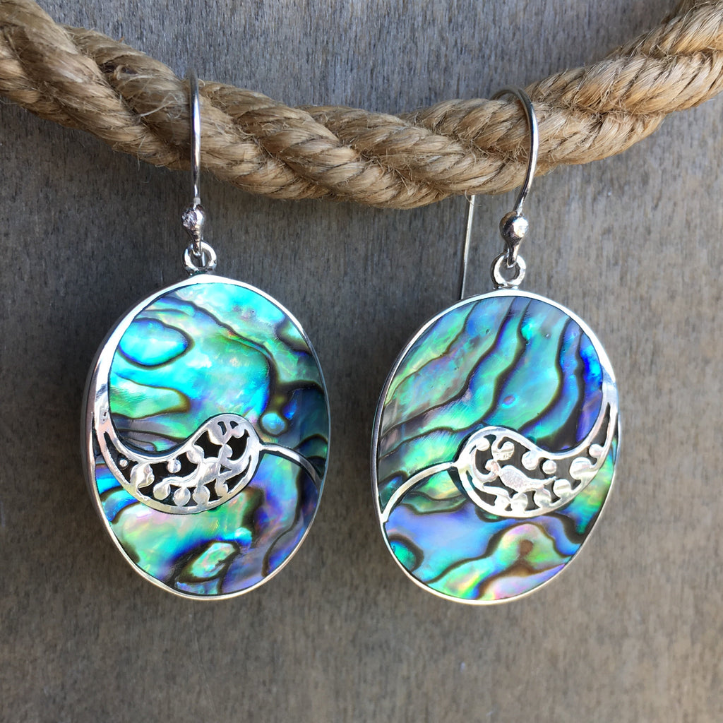 Abalone Filigree Paisley Earrings