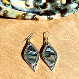 Abalone Filigree Leaf Earrings