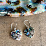 Abalone Filigree Heart Earrings
