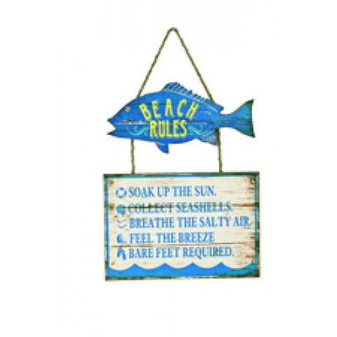 Beach Rules Fish Sign