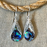 Abalone Tower Tear Drop Earrings