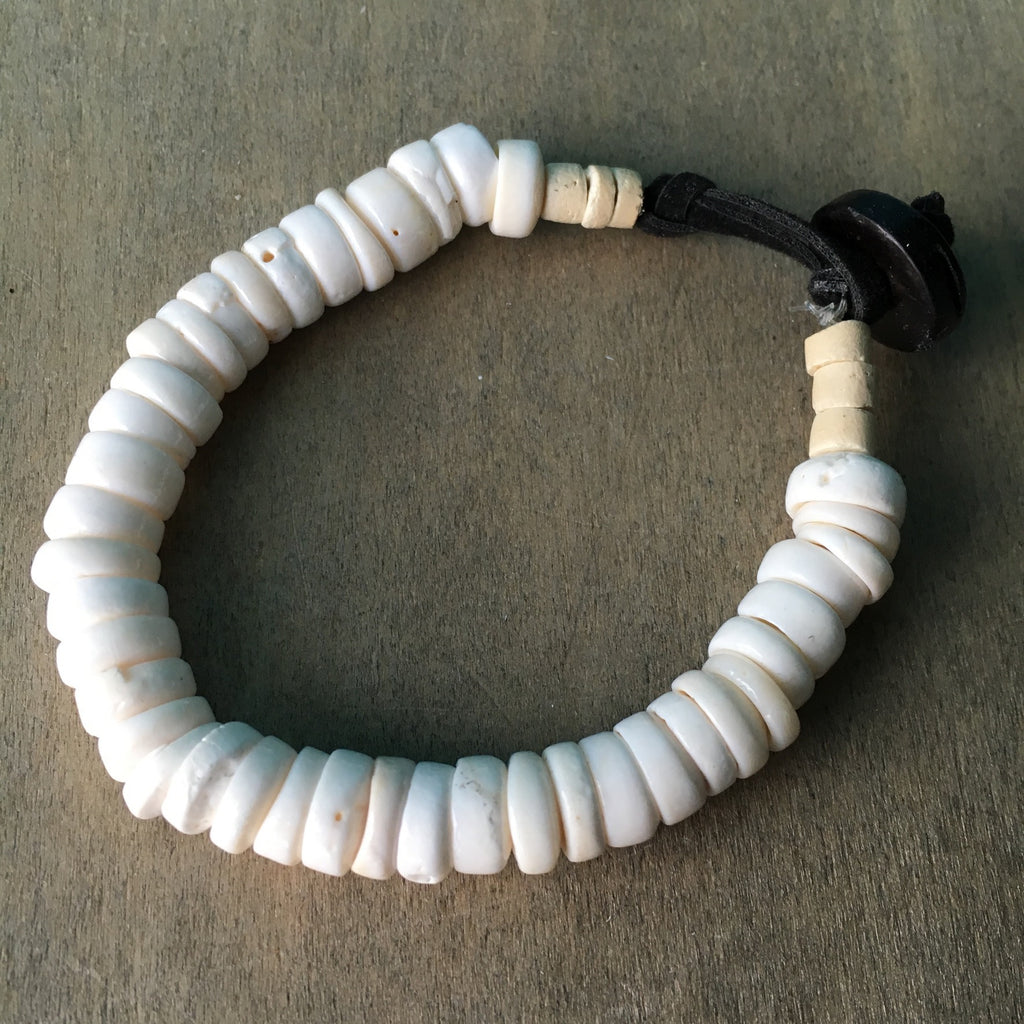 Button Puka Shell Bracelet