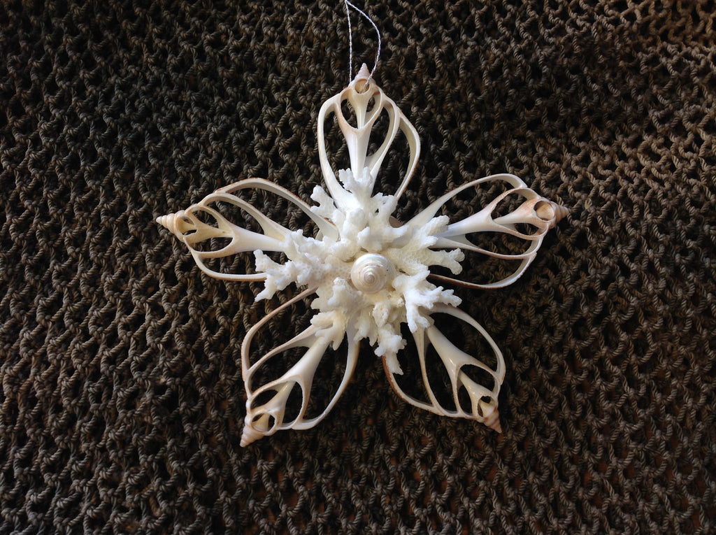 Snowflake Coral Heart Ornament
