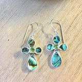 Abalone Stone Cross Earrings