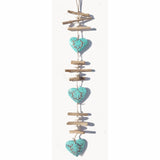 Aqua Driftwood Heart Mobile