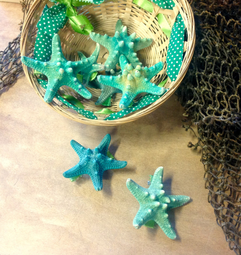 Sea Green Seastar Hair Clip