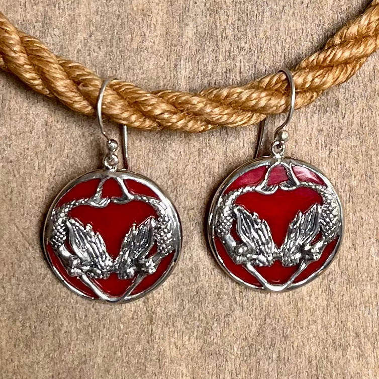 Red Coral Mermaid Earrings