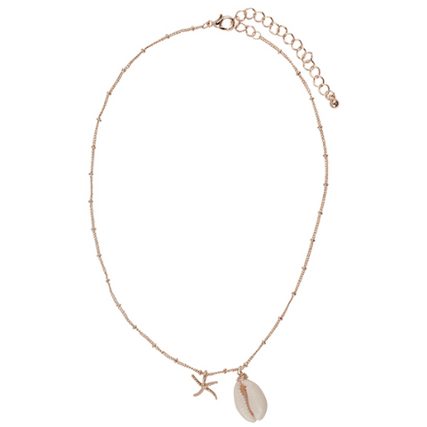 Cowrie Chain Starfish Necklace