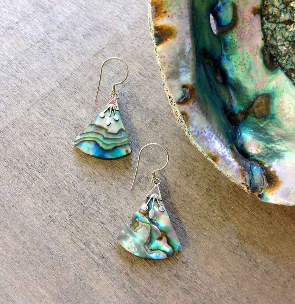 Abalone Triangle Earrings