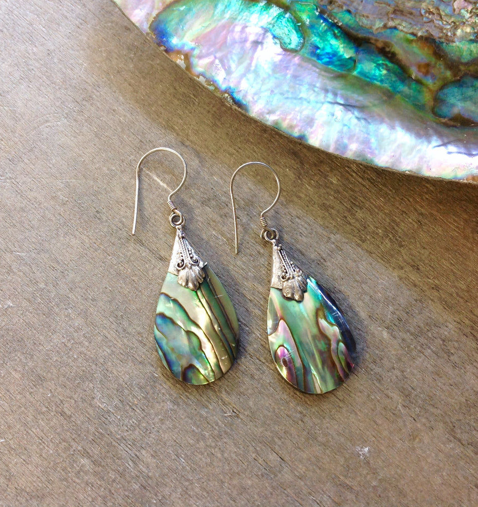 Abalone Tear Drop Earrings