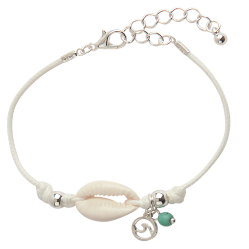 Cowrie Wave Charm Bracelet