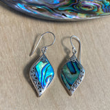 Abalone Filigree Leaf Earrings