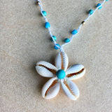 Blue Daisy Shell Necklace