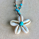 Blue Daisy Shell Necklace