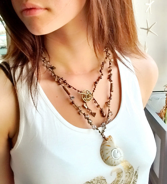 Nautilus Sea Glass Necklace