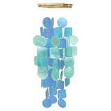 Swirl Top Blue & Turquoise Capiz Chime