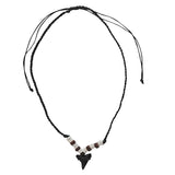 Black Resin Shark Tooth Bead Necklace
