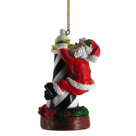 Lighthouse Santa Ornament