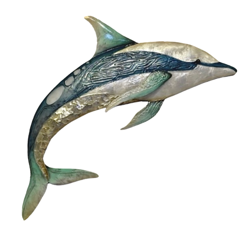 Dolphin Capiz Metal Art
