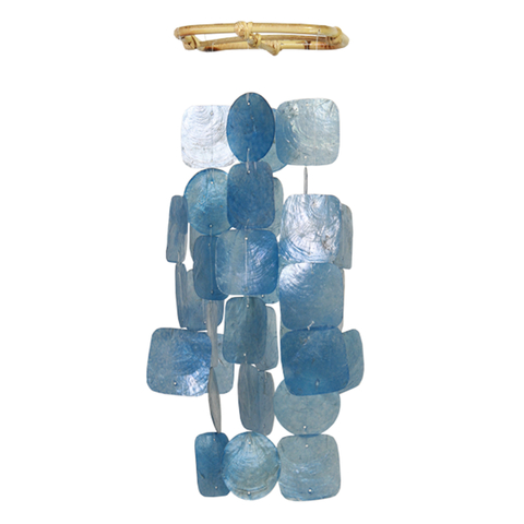 Blue Capiz Small Square Windchime