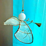 Capiz Trumpet Angel Ornament