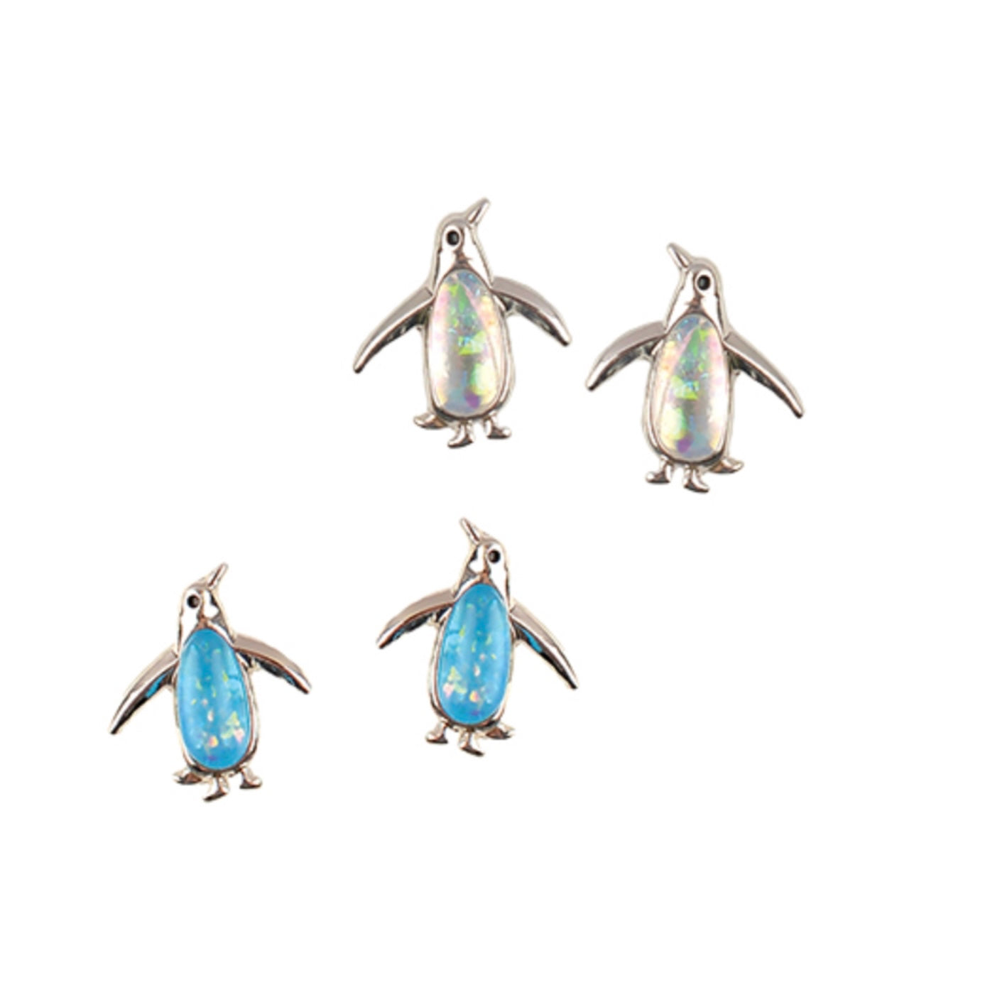 Opalescent Penguin Earrings