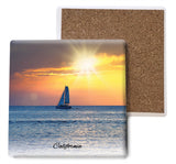 Sailboat Sunset CA Coaster