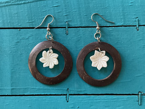 Aloha Coconut Circle Earrings