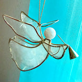 Capiz Trumpet Angel Ornament